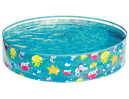 Надувной бассейн 55028 Подводный мир жесткий борт 122*25см